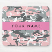 Pink und Gray Camouflage Ihr Name personalisieren Mousepad (Vorne)