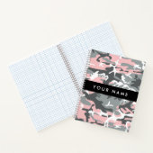 Pink und Gray Camouflage Ihr Name personalisieren Notizblock (Innenseite)