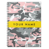 Pink und Gray Camouflage Ihr Name personalisieren Notizblock (Vorderseite)