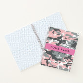 Pink und Gray Camouflage Ihr Name personalisieren Notizblock (Innenseite)