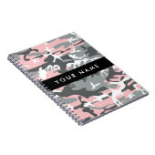Pink und Gray Camouflage Ihr Name personalisieren Notizblock (Rechte Seite)