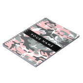 Pink und Gray Camouflage Ihr Name personalisieren Notizblock (Linke Seite)