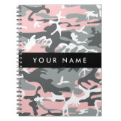 Pink und Gray Camouflage Ihr Name personalisieren Notizblock (Vorderseite)
