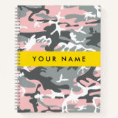 Pink und Gray Camouflage Ihr Name personalisieren Notizblock (Vorderseite)