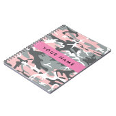 Pink und Gray Camouflage Ihr Name personalisieren Notizblock (Linke Seite)