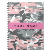 Pink und Gray Camouflage Ihr Name personalisieren Notizblock (Vorderseite)