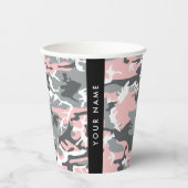 Pink und Gray Camouflage Ihr Name personalisieren Pappbecher (Vorderseite)