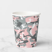 Pink und Gray Camouflage Ihr Name personalisieren Pappbecher (Rückseite)