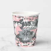 Pink und Gray Camouflage Ihr Name personalisieren Pappbecher (Rechts)