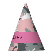 Pink und Gray Camouflage Ihr Name personalisieren Partyhütchen (Rechts)