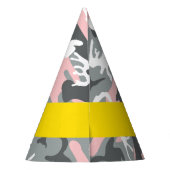 Pink und Gray Camouflage Ihr Name personalisieren Partyhütchen (Rückseite)
