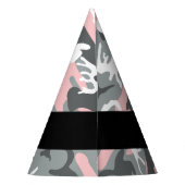 Pink und Gray Camouflage Ihr Name personalisieren Partyhütchen (Rückseite)