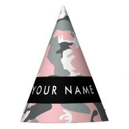 Pink und Gray Camouflage Ihr Name personalisieren Partyhütchen