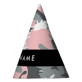 Pink und Gray Camouflage Ihr Name personalisieren Partyhütchen (Rechts)
