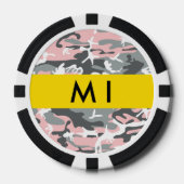 Pink und Gray Camouflage Ihr Name personalisieren Pokerchips (Vorderseite)