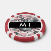 Pink und Gray Camouflage Ihr Name personalisieren Pokerchips (Einzeln)