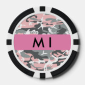 Pink und Gray Camouflage Ihr Name personalisieren Pokerchips (Vorderseite)