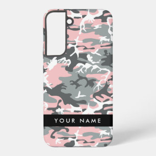Pink und Gray Camouflage Ihr Name personalisieren Samsung Galaxy Hülle