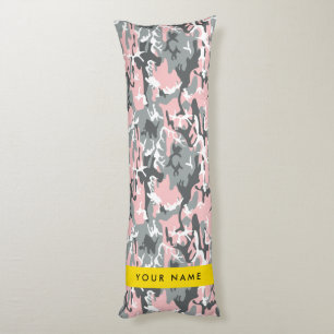 Pink und Gray Camouflage Ihr Name personalisieren Seitenschläferkissen