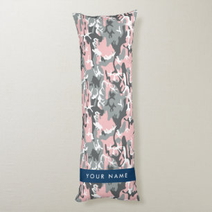 Pink und Gray Camouflage Ihr Name personalisieren Seitenschläferkissen