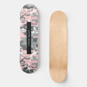 Pink und Gray Camouflage Ihr Name personalisieren Skateboard (Vorderseite)