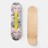 Pink und Gray Camouflage Ihr Name personalisieren Skateboard (Vorderseite)