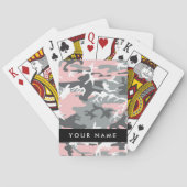 Pink und Gray Camouflage Ihr Name personalisieren Spielkarten (Rückseite)