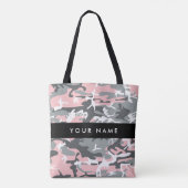 Pink und Gray Camouflage Ihr Name personalisieren Tasche (Rückseite)