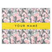 Pink und Gray Camouflage Ihr Name personalisieren Tischdecke (Vorderseite (Horizontal))