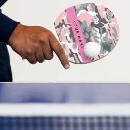 Pink und Gray Camouflage Ihr Name personalisieren Tischtennis Schläger