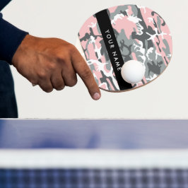 Pink und Gray Camouflage Ihr Name personalisieren Tischtennis Schläger