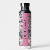 Pink und Gray Camouflage Ihr Name personalisieren Trinkflasche (Links)