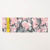 Pink und Gray Camouflage Ihr Name personalisieren Yogamatte (Vorderseite (Horizontal))