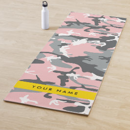 Pink und Gray Camouflage Ihr Name personalisieren Yogamatte