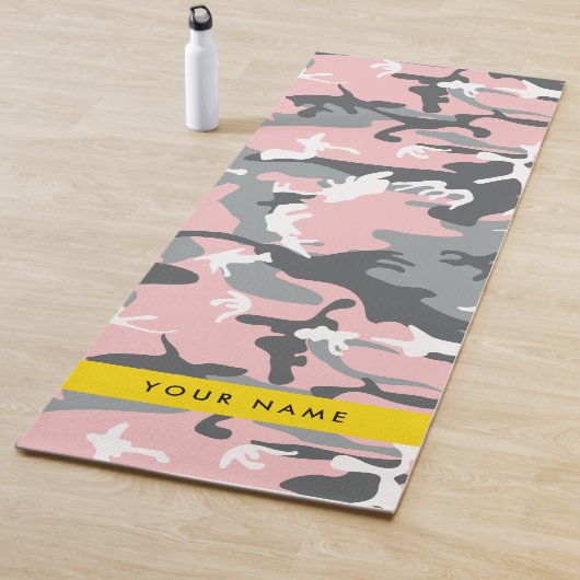 Pink und Gray Camouflage Ihr Name personalisieren Yogamatte (Beispiel)