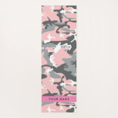 Pink und Gray Camouflage Ihr Name personalisieren Yogamatte (Rückseite)