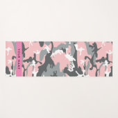 Pink und Gray Camouflage Ihr Name personalisieren Yogamatte (Vorderseite (Horizontal))