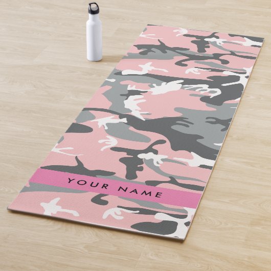 Pink und Gray Camouflage Ihr Name personalisieren Yogamatte (Beispiel)