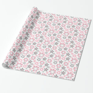 Pink und Gray Daisies Blumenhandwerk Geschenkpapier