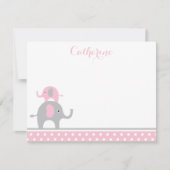 Pink und Gray Elefant Danke Karte (Vorderseite)