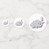 Pink und Gray Elephant 🐘 | Babydusche Konfetti (Vorderseiten)
