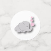 Pink und Gray Elephant 🐘 | Babydusche Konfetti (Klein Vorderseite)
