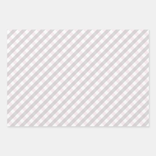 Pink und Gray Halloween Bat, Moon & Gingham Geschenkpapier Set (Vorderseite 3)