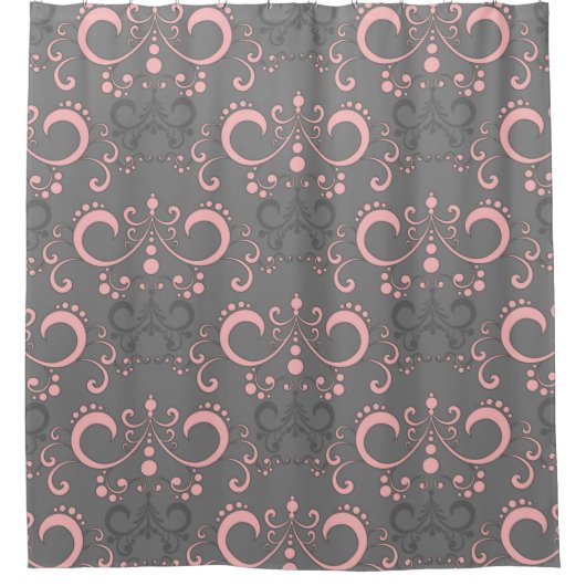 Pink und Gray Mix und Match Duschvorhang (Vorderseite)