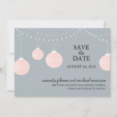 Pink und Gray Paper Lantern Hochzeit speichern Sie Save The Date (Vorderseite)