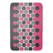 Pink und Gray Polika Dot Badematte (Vorderseite Vertikal)