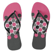 Pink und Gray Polika Dot Badesandalen (Fußbett)