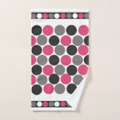 Pink und Gray Polika Dot Badhandtuch Set (Handtuch)