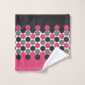 Pink und Gray Polika Dot Badhandtuch Set (Waschlappen)