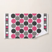 Pink und Gray Polika Dot Badhandtuch Set (Handtuch)